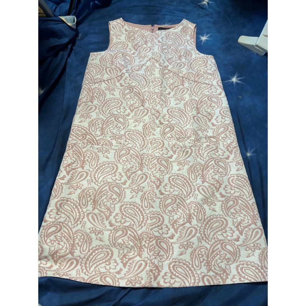 Victoria Beckham for Target Pink Paisley Jacquard Shift Dress XL Pockets - Picture 2 of 10